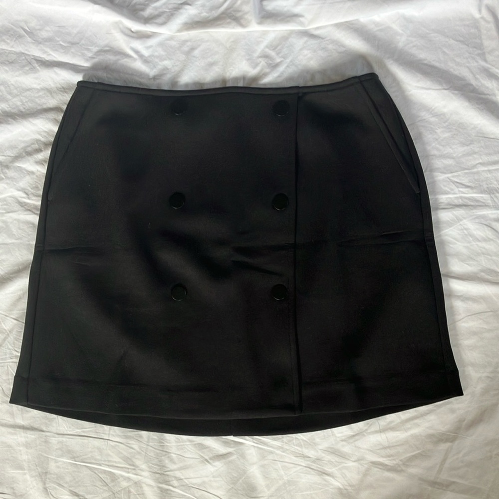 NWOT CAbi Black Pencil Mini Skirt for Work - Button Details